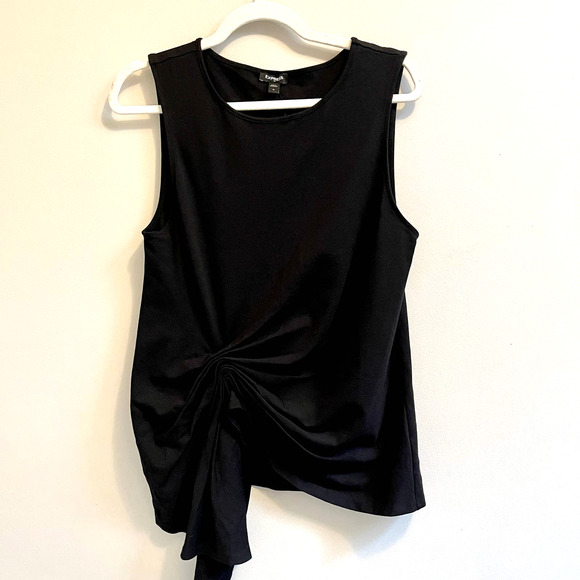 Express Tops - NWT Express gathered sleeveless blouse | dressy top | black | size medium